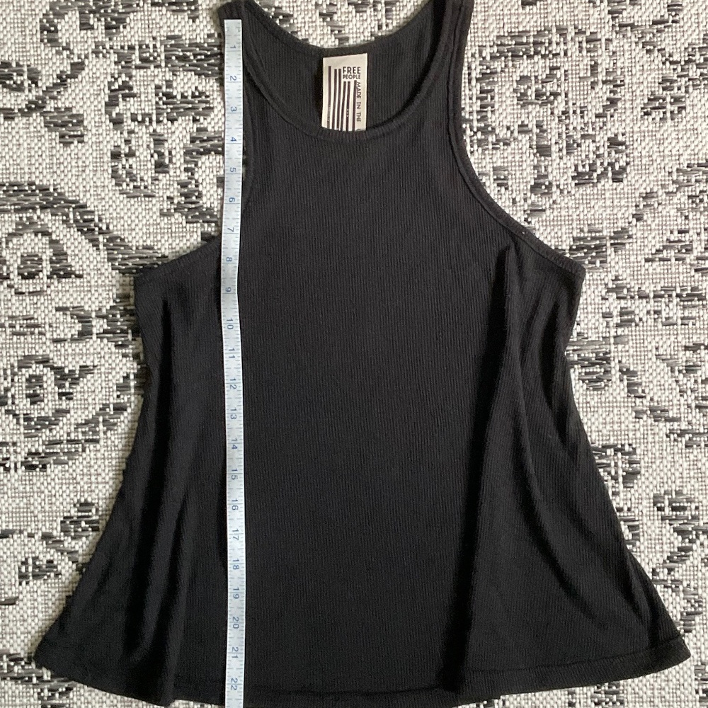 Free People xsmall black trapeze flare tank sleeveless "long beach"